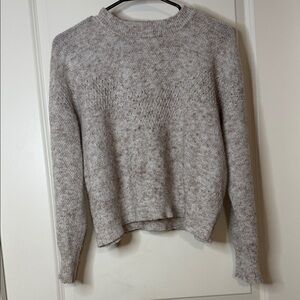Elegant Heathered Crew Neck Sweater